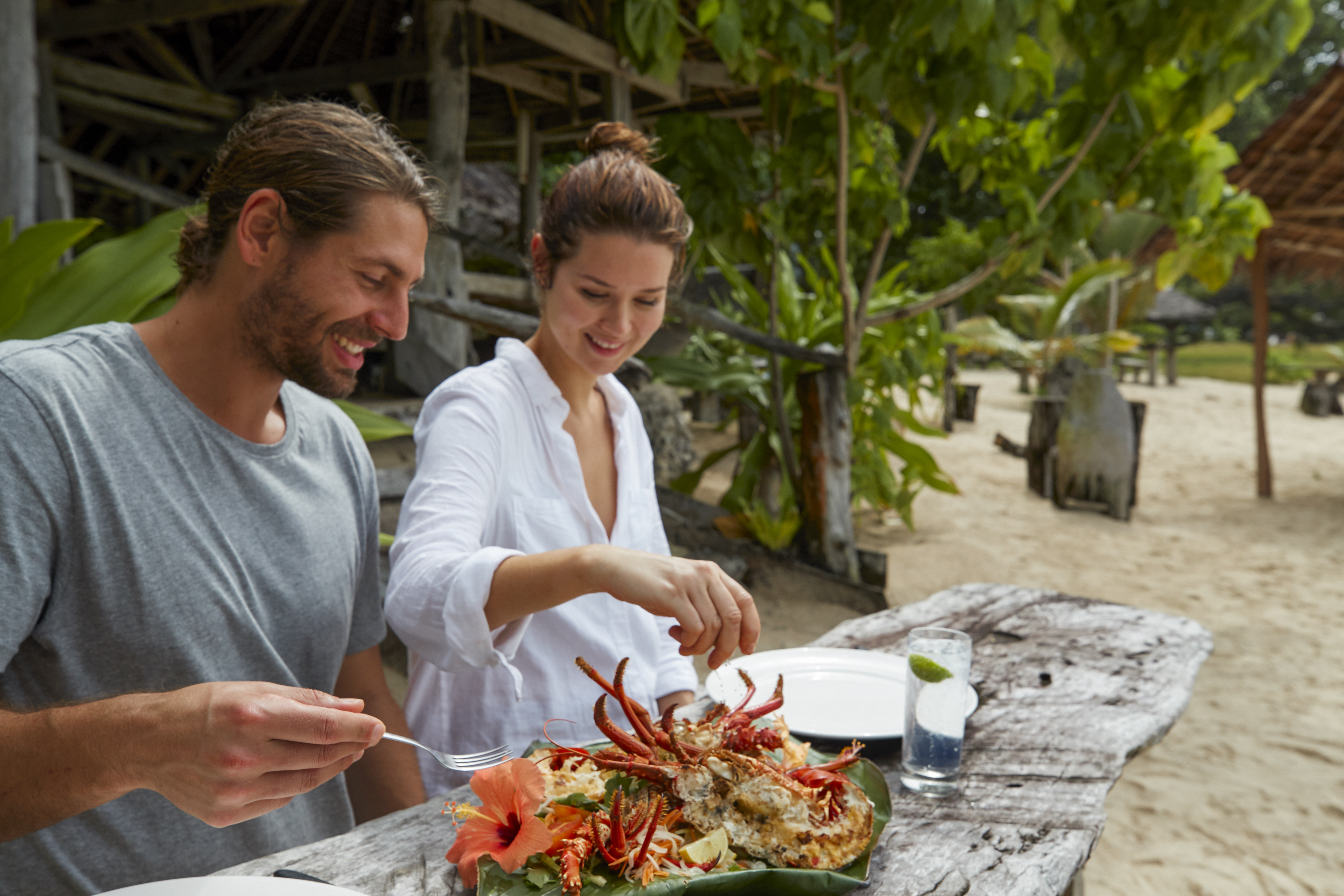 Beachside Seafood near Champagne Beach